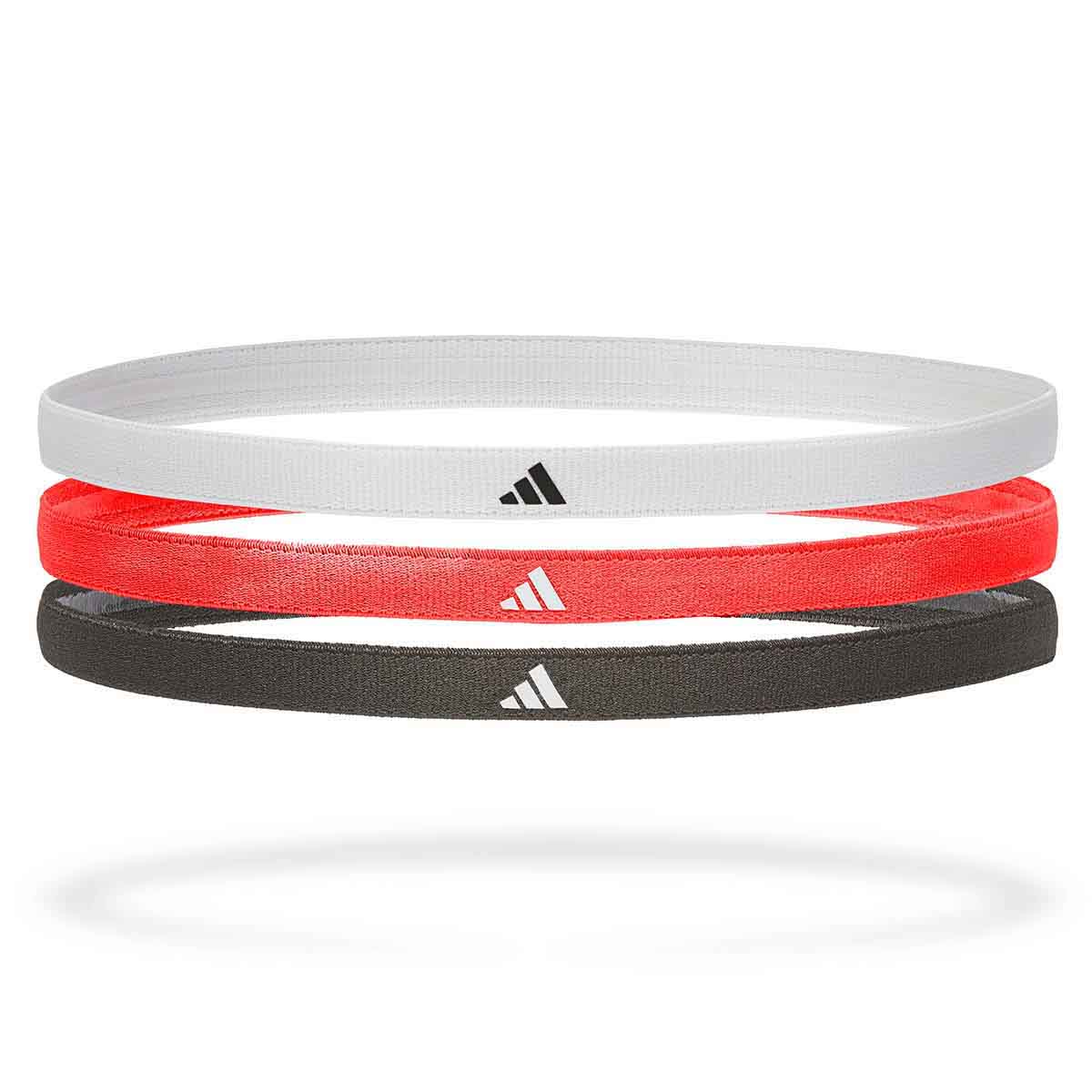Adidas Hairbands - Set of 3 Black/White/Solar Red