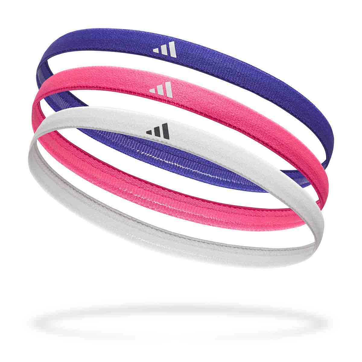 Adidas Hairbands - Set of 3 Lucid Blue/Lucid Pink/White