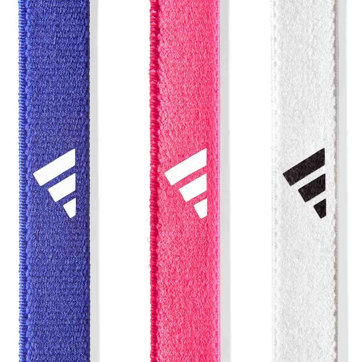 Adidas Hairbands - Set of 3 Lucid Blue/Lucid Pink/White