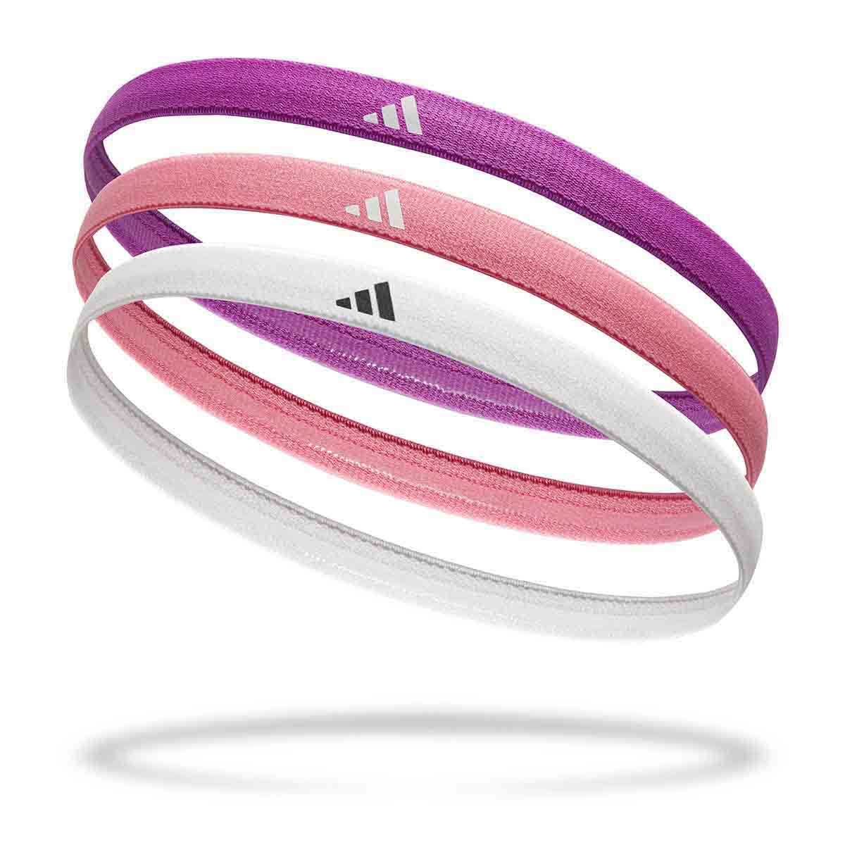 Adidas Hairbands - Set of 3 Purple Burst/Bliss Pink/White