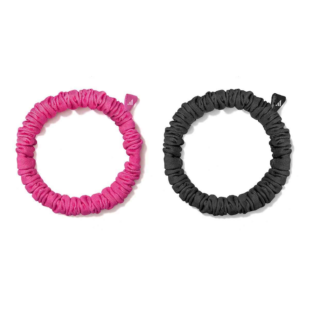 Adidas Hair Scrunchies (Thin) Black/Lucid Pink