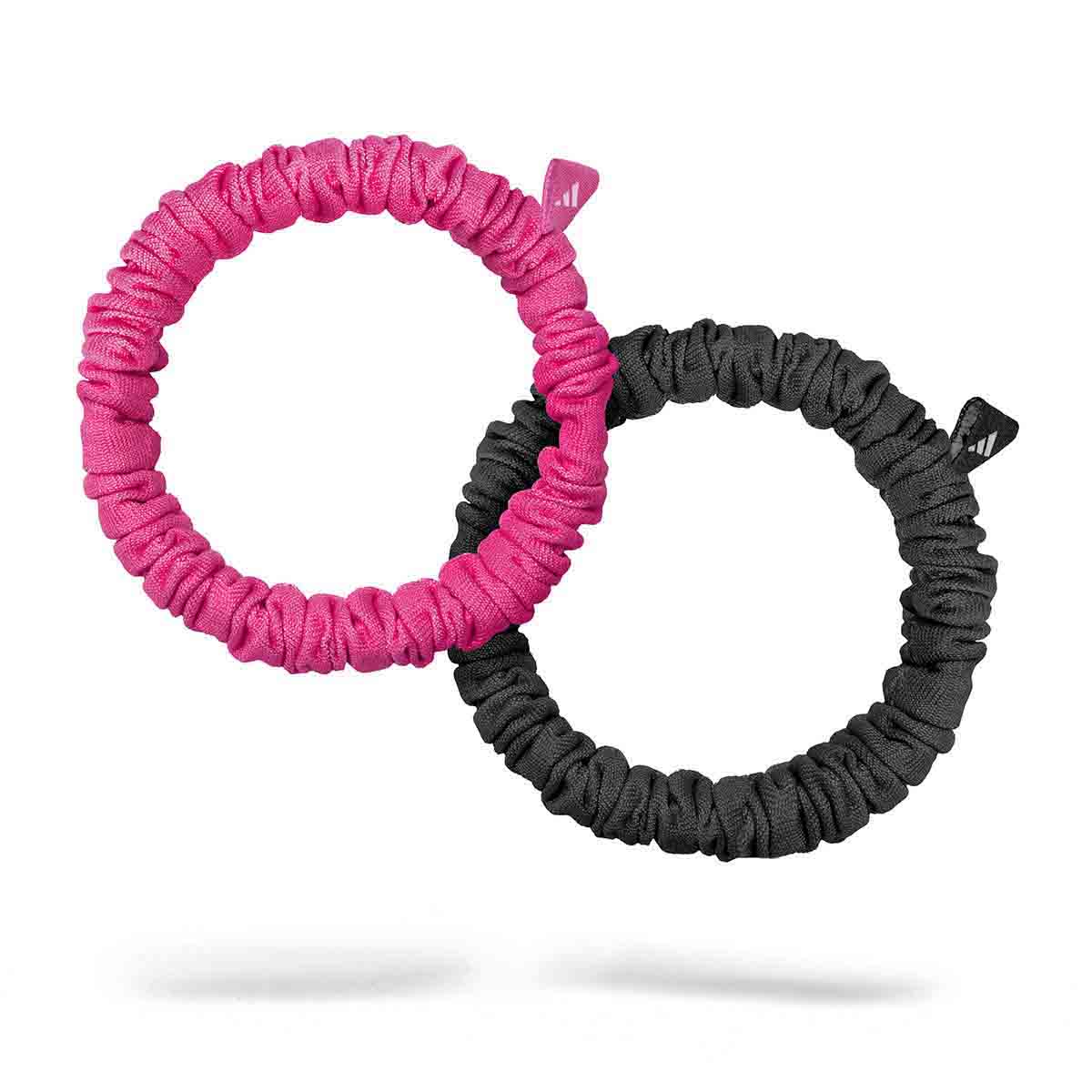 Adidas Hair Scrunchies (Thin) Black/Lucid Pink