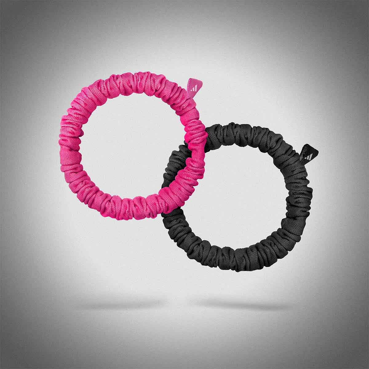 Adidas Hair Scrunchies (Thin) Black/Lucid Pink