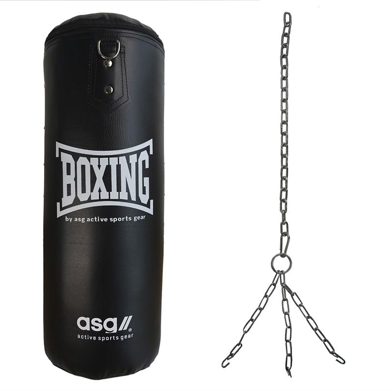 ASG Boxing Bag+Gloves, 80cm, 15kg Hvid