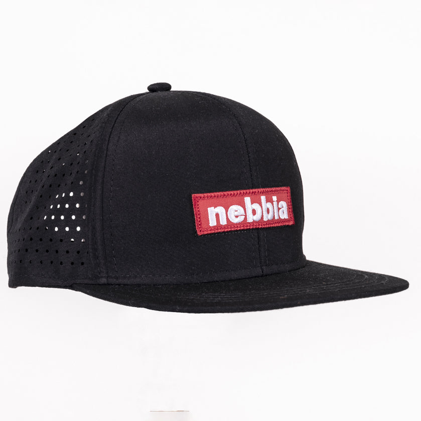 NEBBIA Red Label Snapback Cap, black