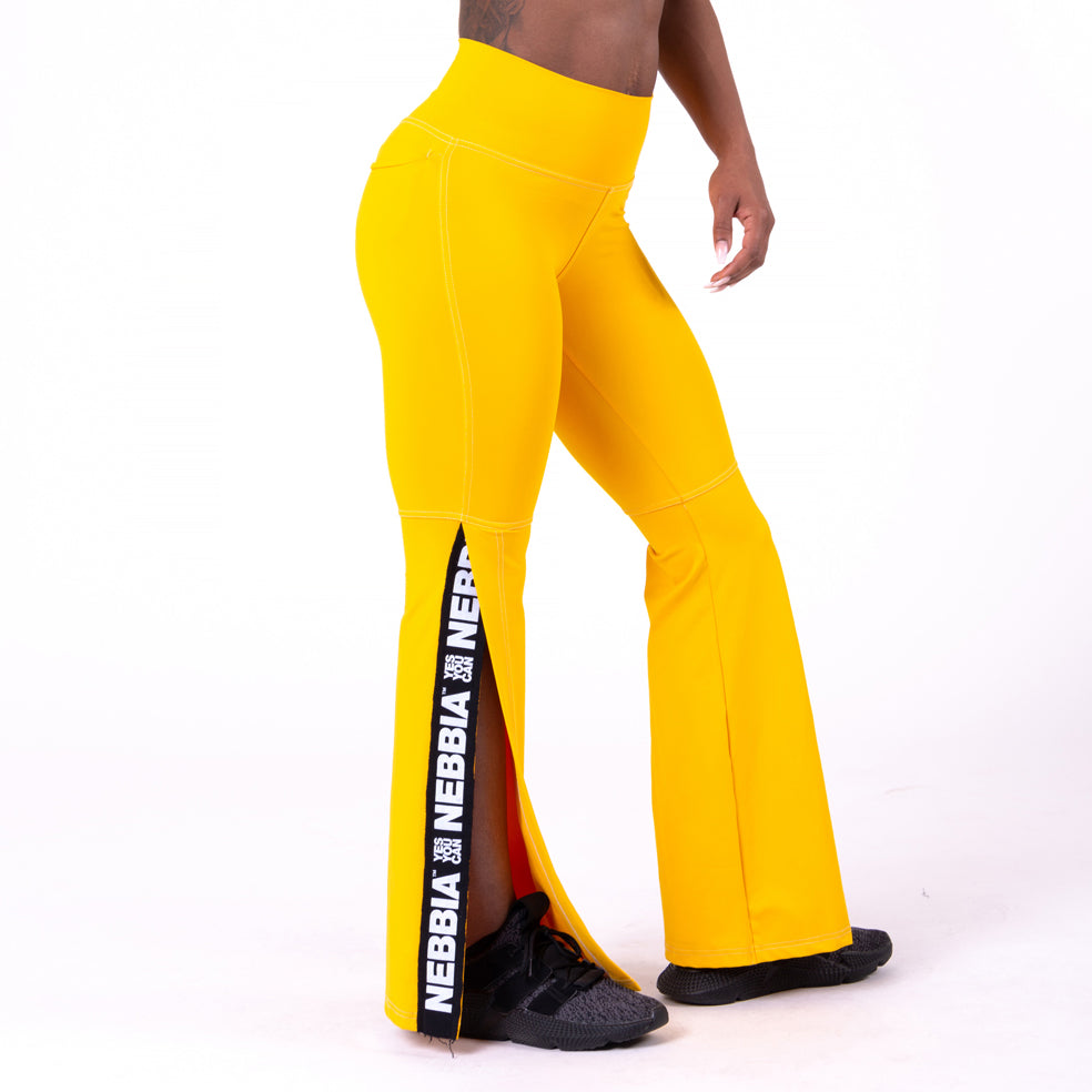 NEBBIA 70’s Fancy Flare Pants, yellow