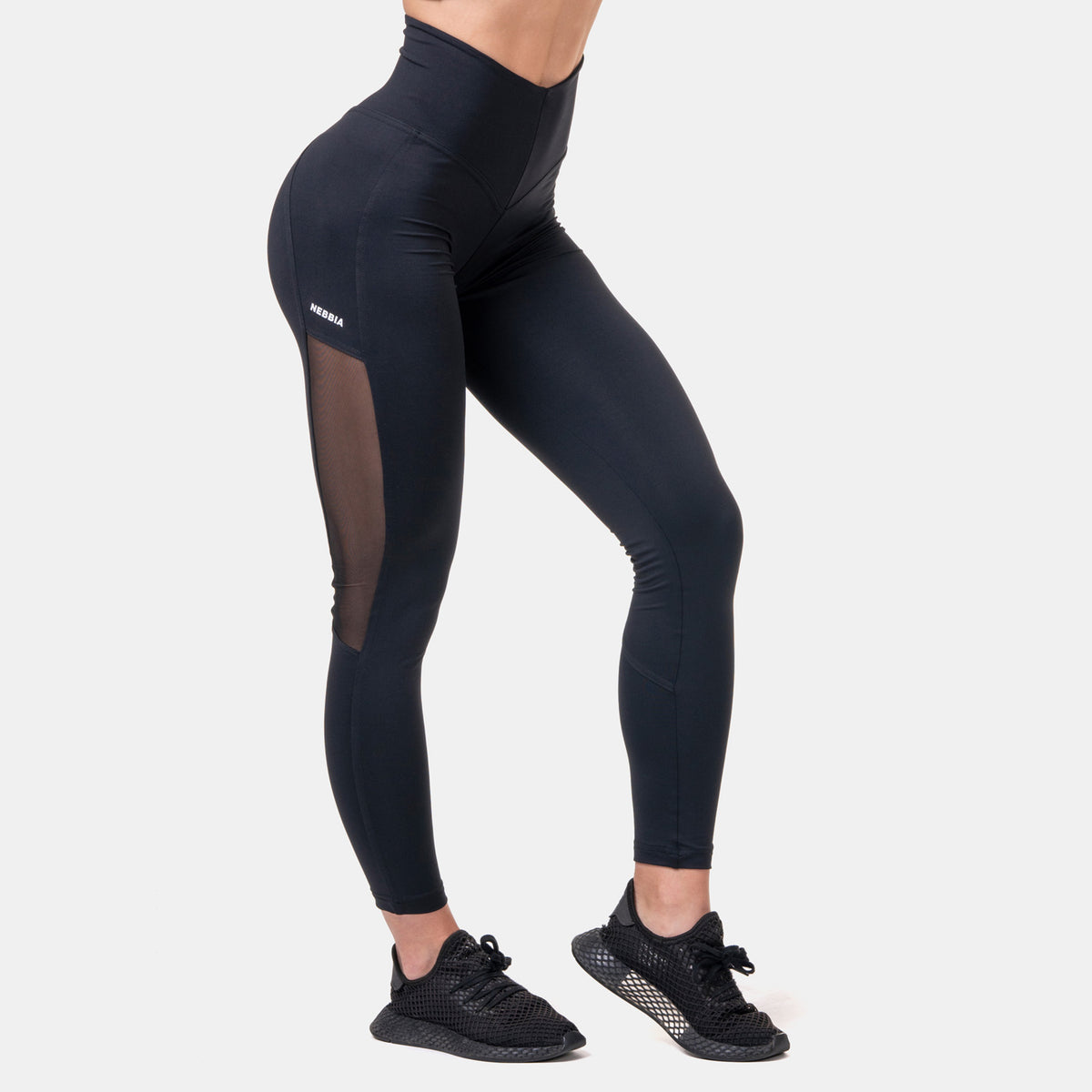 NEBBIA High Waist Mesh Tights, black