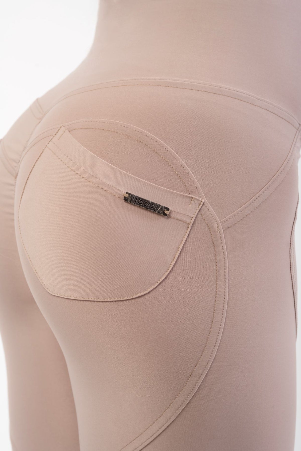 NEBBIA High Waist Bubble Butt Lifting Pants, cream