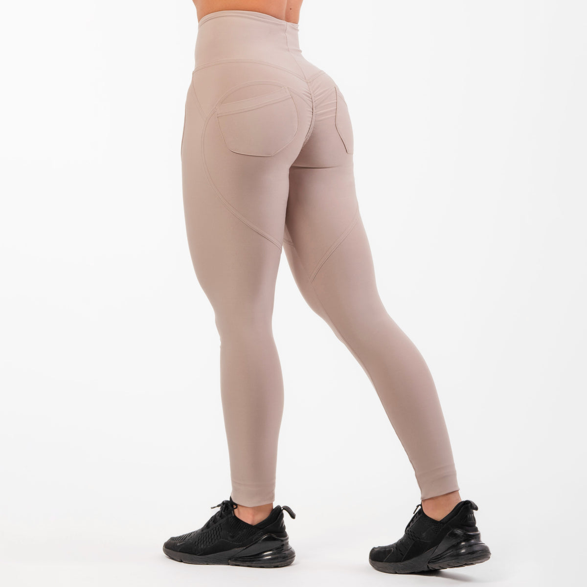 NEBBIA High Waist Bubble Butt Lifting Pants, cream
