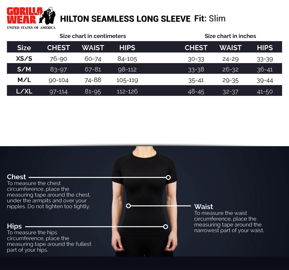 Gorilla Wear Hilton Seamless Long Sleeve, blue