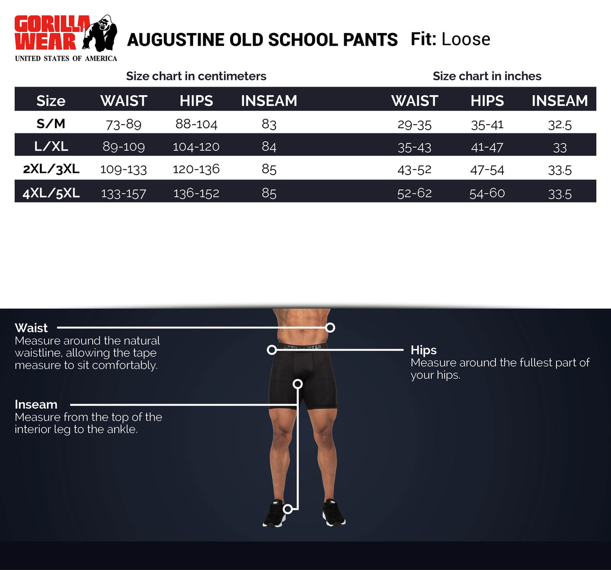 Gorilla Wear Augustine Old School Pants, black