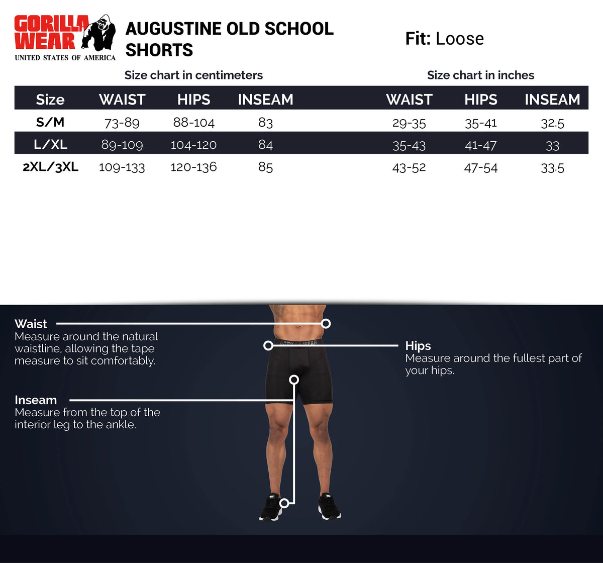 Gorilla Wear Augustine Old School Shorts, black/red