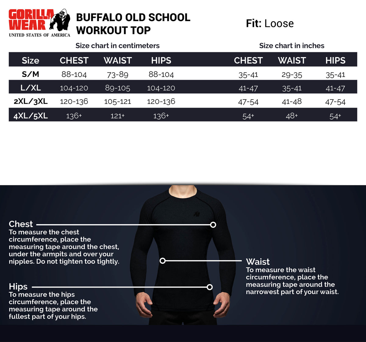 Gorilla Wear Buffalo Old School Workout Top, black/grey
