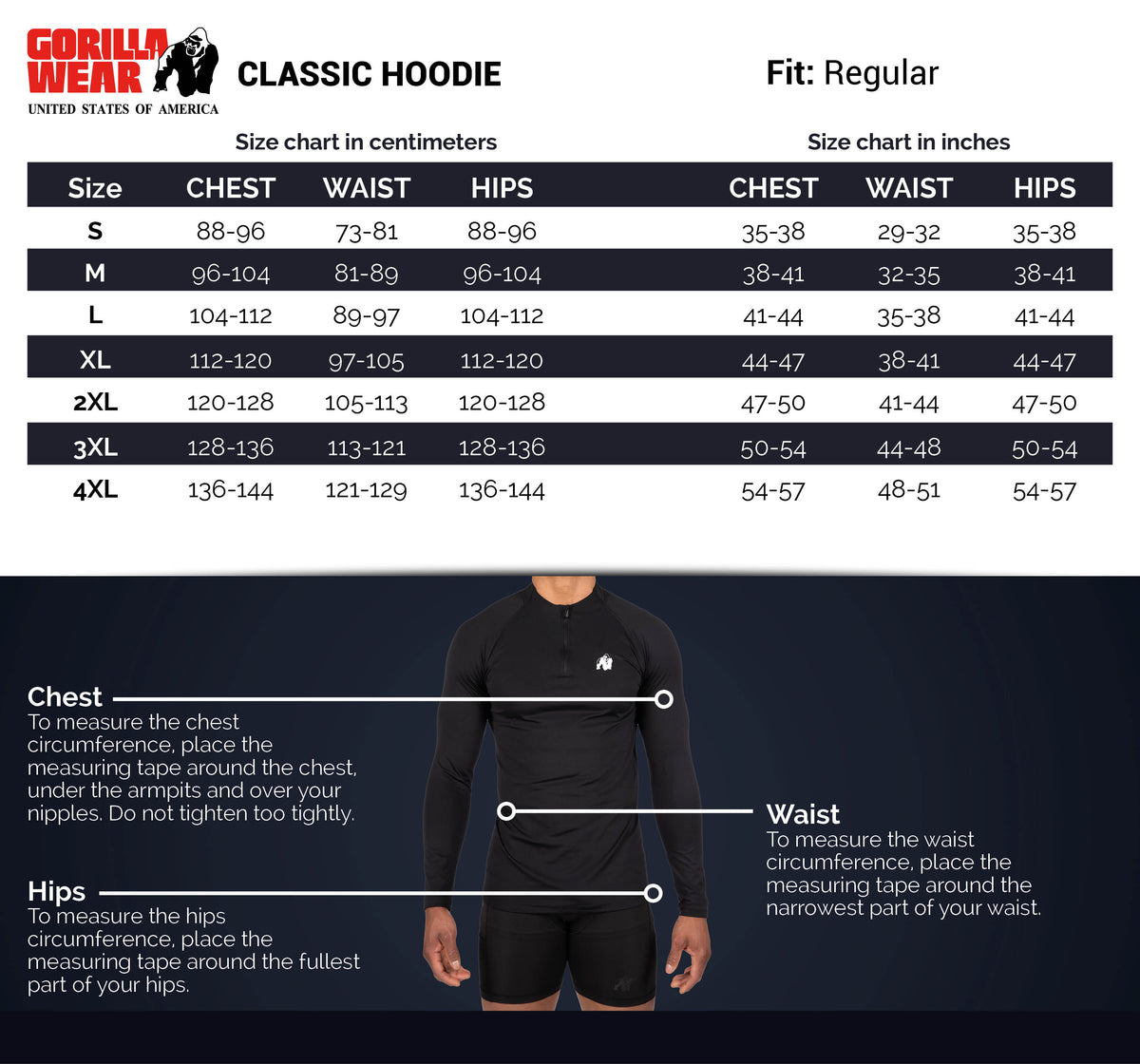 Gorilla Wear Classic Hoodie, black