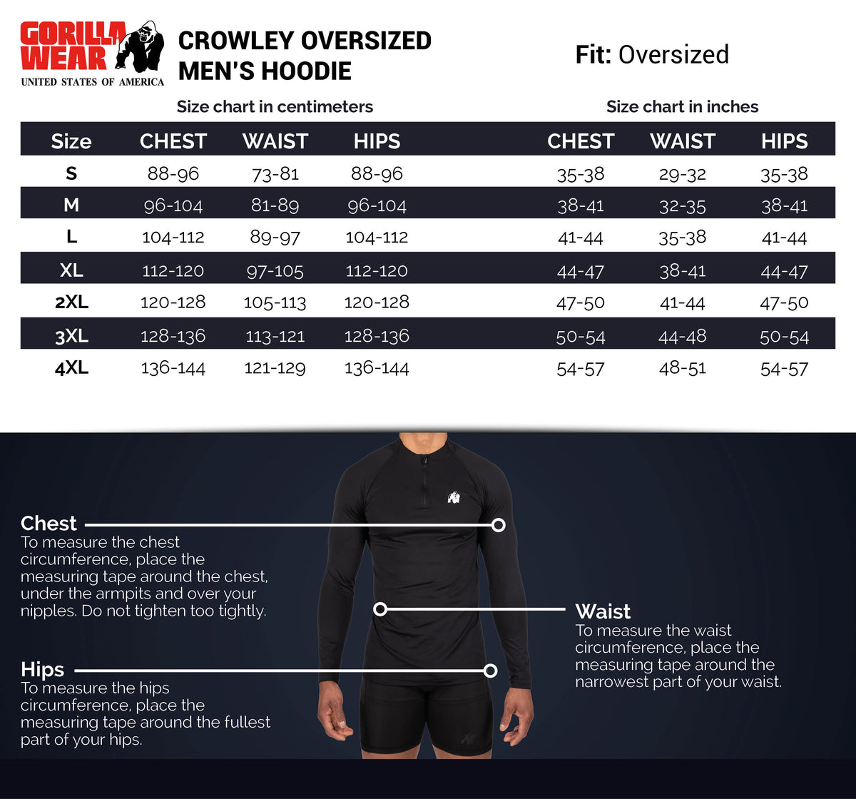 Gorilla Wear Crowley Oversized Men's Hoodie, washed grey