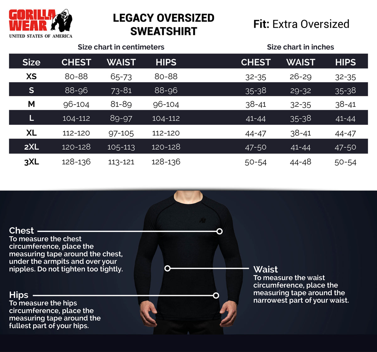 Gorilla Wear Legacy Oversized Sweatshirt, red/black