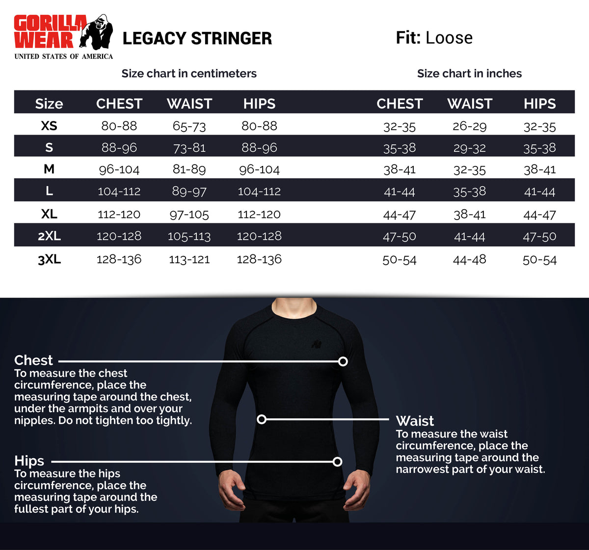 Gorilla Wear Legacy Stringer, black