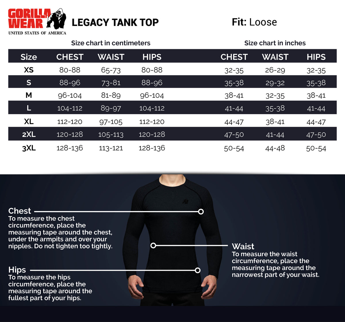 Gorilla Wear Legacy Tank Top, black/red