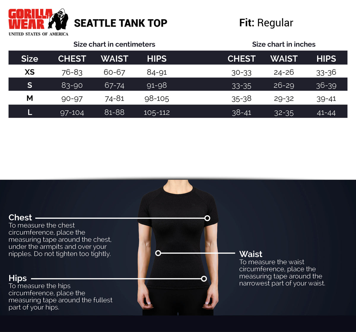 Gorilla Wear Seattle Tank Top, black