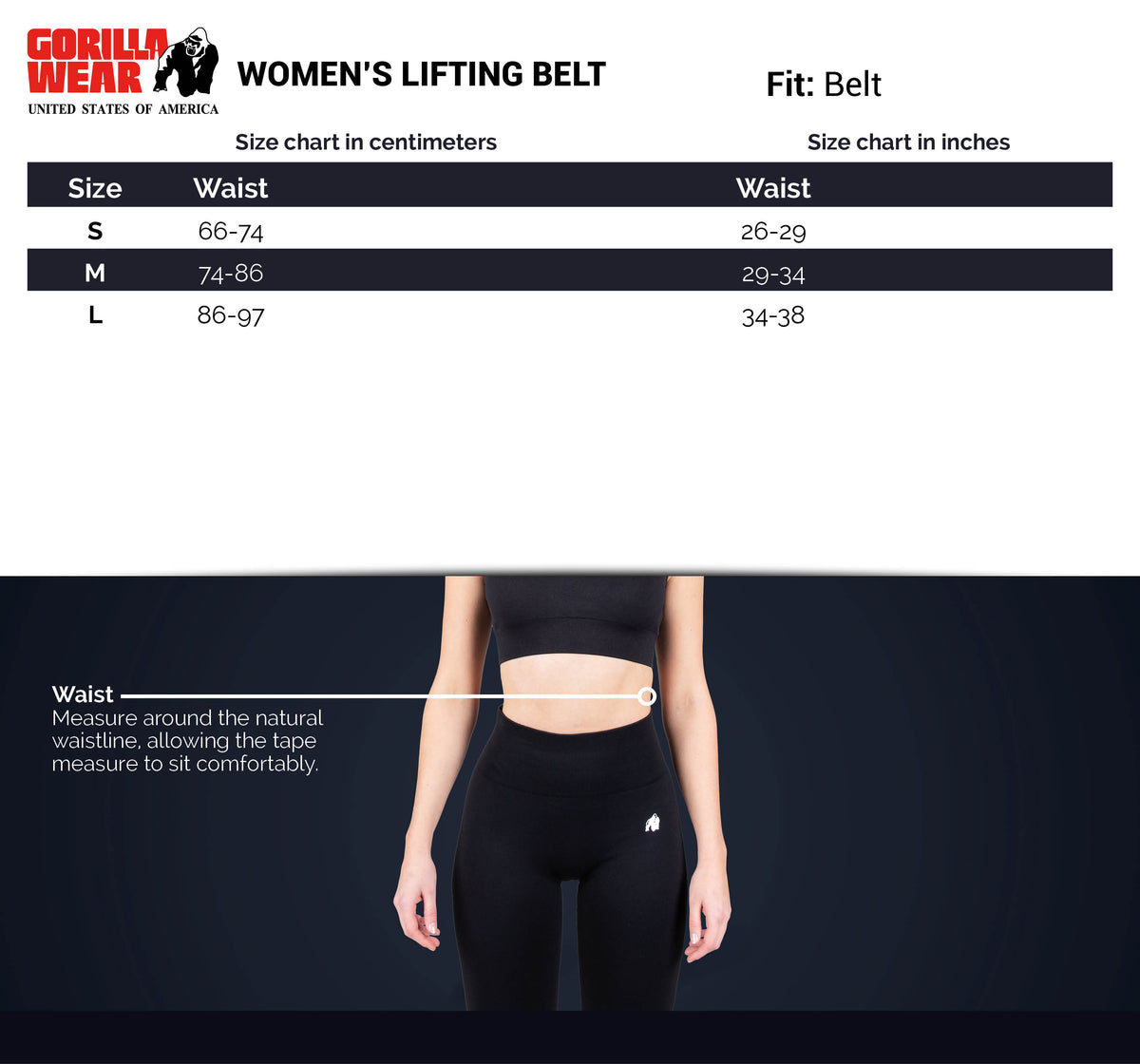 Gorilla Wear 4 Inch Women's Lifting Belt, black/purple